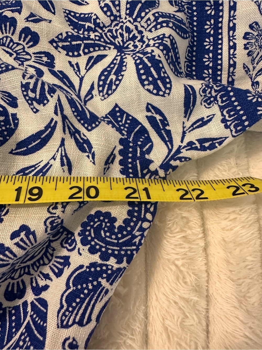 LOFT Blue and White Floral Off-Shoulder Midi Dress - Picture 5 of 6